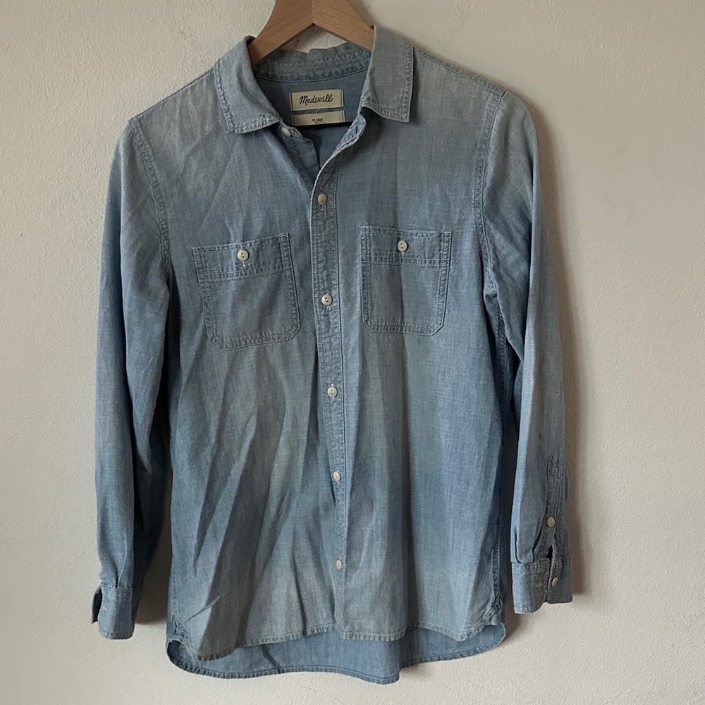 MADEWELL Chambray Denim Light Blue Shirt